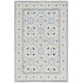 thumbnail image 2 of SAFAVIEH Bella Noelle Geometric Bordered Wool Area Rug, Ivory/Blue, 4' x 6', 2 of 11