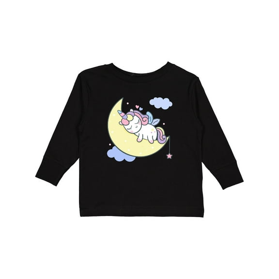Inktastic Unicorn Moon Girls Long Sleeve Toddler T-Shirt
