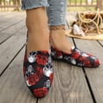 thumbnail image 6 of IEMIEMIEM Women's Ballet Flats Rose Print Loafer Flats Vintage Slip On Round Toe Soft Loafers Canvas Casual Work Flat Shoes Black 6.5 Wide, 6 of 6