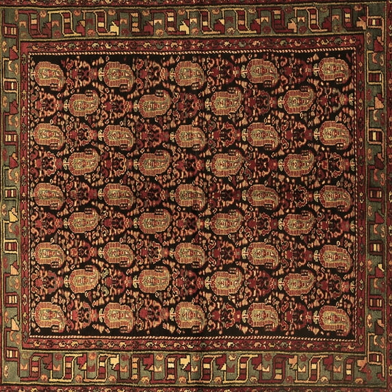 Ahgly Company Indoor Square Persian Brown Traditional Area Rugs, 7' Square