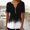 White, variant on Womens Shirts Chest Button Pleated Short Sleeve Summer Tshirts Shirts for Women Black L