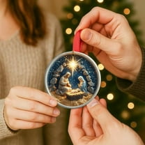 SLYNSHome Christmas Tree Nativity Scene Ornaments Religious Christmas Hanging 3D Ornament The Birth of Jesus Christian Decorations for Tree Xmas