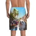 thumbnail image 2 of Balery Playful Hedgehog Forest Pond Men's Cotton Knit Pajama Shorts Waistband & Pockets,Short Pajama Pants-3X-Large, 2 of 8