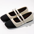 thumbnail image 4 of DADAWEN Women's Mary Jane Flat Dress Shoes Ballet Style with Square Toe Lightweight and comfortable Black 9US, 4 of 5