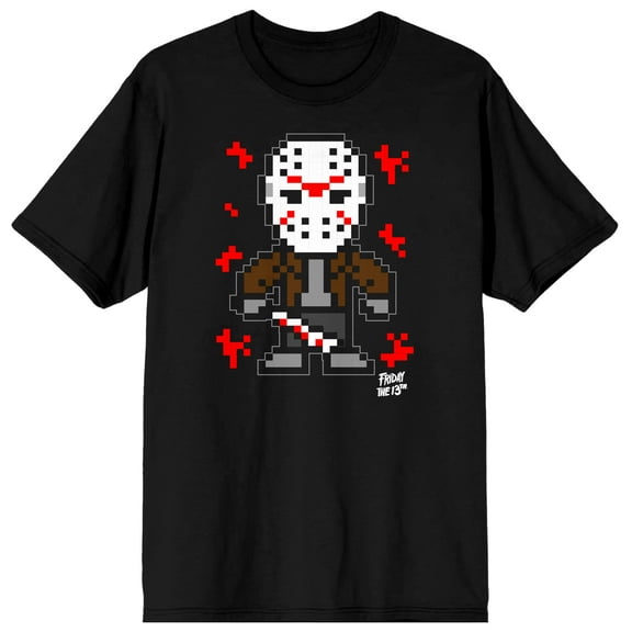 Friday the 13th Thread Pixel Men's Black T-Shirt - 3XL