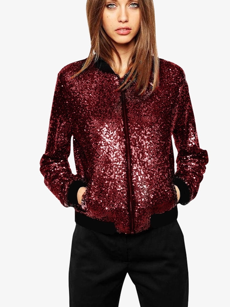 maroon sequin jacket