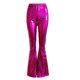 thumbnail image 1 of Pantalones acampanados con cintura elástica y moda de cuero brillante para mujer de escenario sexy de Europa y Estados Unidos, pantalones de pierna ancha para discoteca, 1 of 4