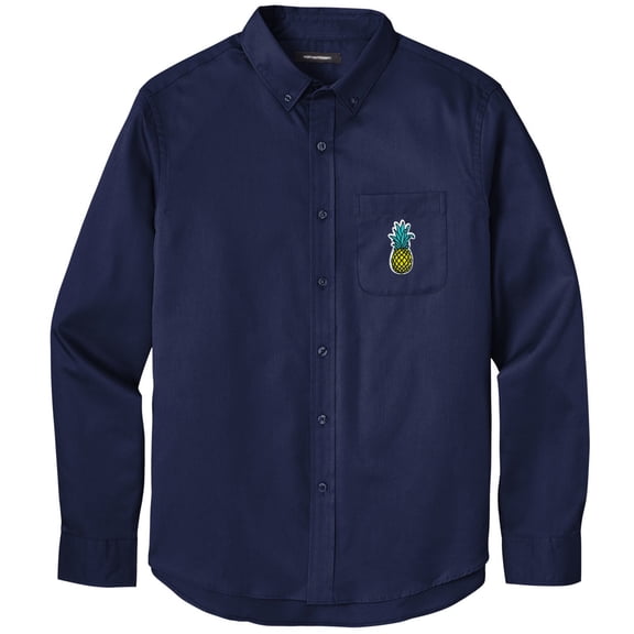 Men's PINEAPPLE PATCH Twill Shirt with Pocket, Medium Navy Blue