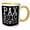 Yellow/White, variant on 3drose, Pax Huic Domui - Peace Be to This House in Latin on Black, 11oz Magic Transforming Mug