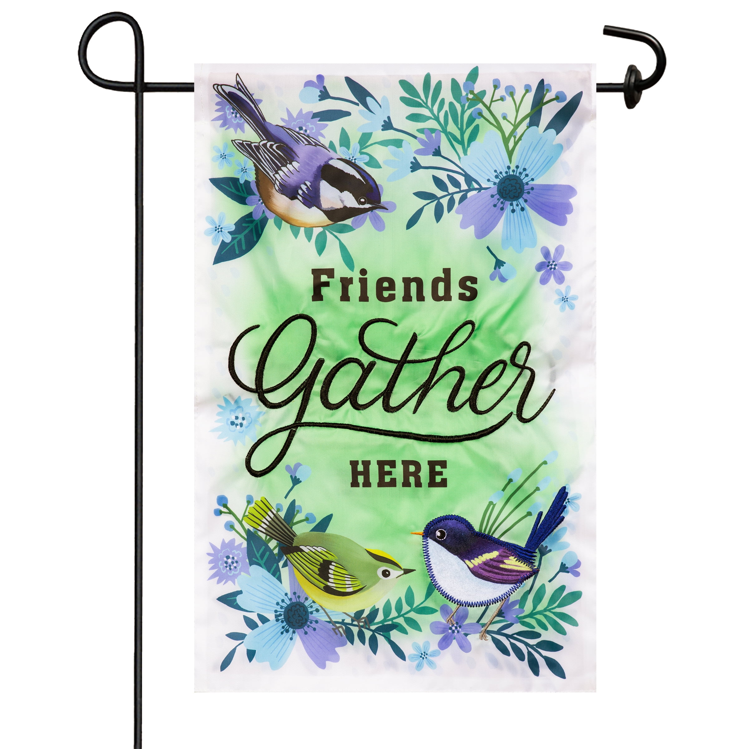 Meadow Creek 11.5" x 18" Friends Gather Here Yard Flag