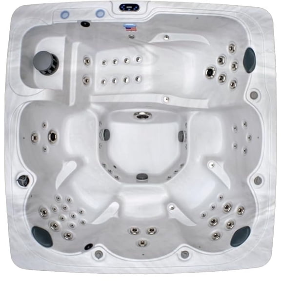 Home & Garden HG90 6-Person Hot Tub with 90 Therapy Jets and Bluetooth Audio – Sterling or White Acrylic Interior and Mocha Exterior Cabinet - Ideal for Backyard Relaxation and Hydrotherapy