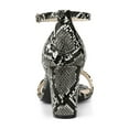 thumbnail image 2 of BLISSFUL STEP Women's Snake Printed Block Heel Ankle Strap Sandals Black Snake 7.5, 2 of 8