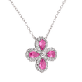 thumbnail image 2 of Collar para Mujer de Plata .925 con Zirconia Cúbica, LuckyLy Cadena y Dije Floral Brillante – Joyería Ideal como Regalos para Mamá y Regalos para Mujer Navidad y Cumpleaños, Modelo Aina fucsia, 2 of 6