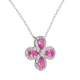 thumbnail image 2 of Collar para Mujer de Plata .925 con Zirconia Cúbica, LuckyLy Cadena y Dije Floral Brillante – Joyería Ideal como Regalos para Mamá y Regalos para Mujer Navidad y Cumpleaños, Modelo Aina fucsia, 2 of 6