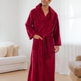 thumbnail image 2 of GFDYREE Men's Warm Fleece Robe with Hood, Plaid Big and Tall Bathrobe, 2 of 7