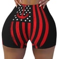 thumbnail image 2 of Balery Nautical American Flag Pantalones cortos de entrenamiento estampados para mujer, sin costuras, ajustados, para gimnasio, yoga, correr, deportes, ejercicio activo, fitness.-X-Large, 2 of 8