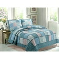 thumbnail image 6 of Overstock Blue Floral Patchwork Cotton Quilt, King - Reversible, 6 of 6