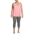 thumbnail image 2 of Secret Treasures Women's Plus Size Shirred Sleep Tank Top, 2 of 5