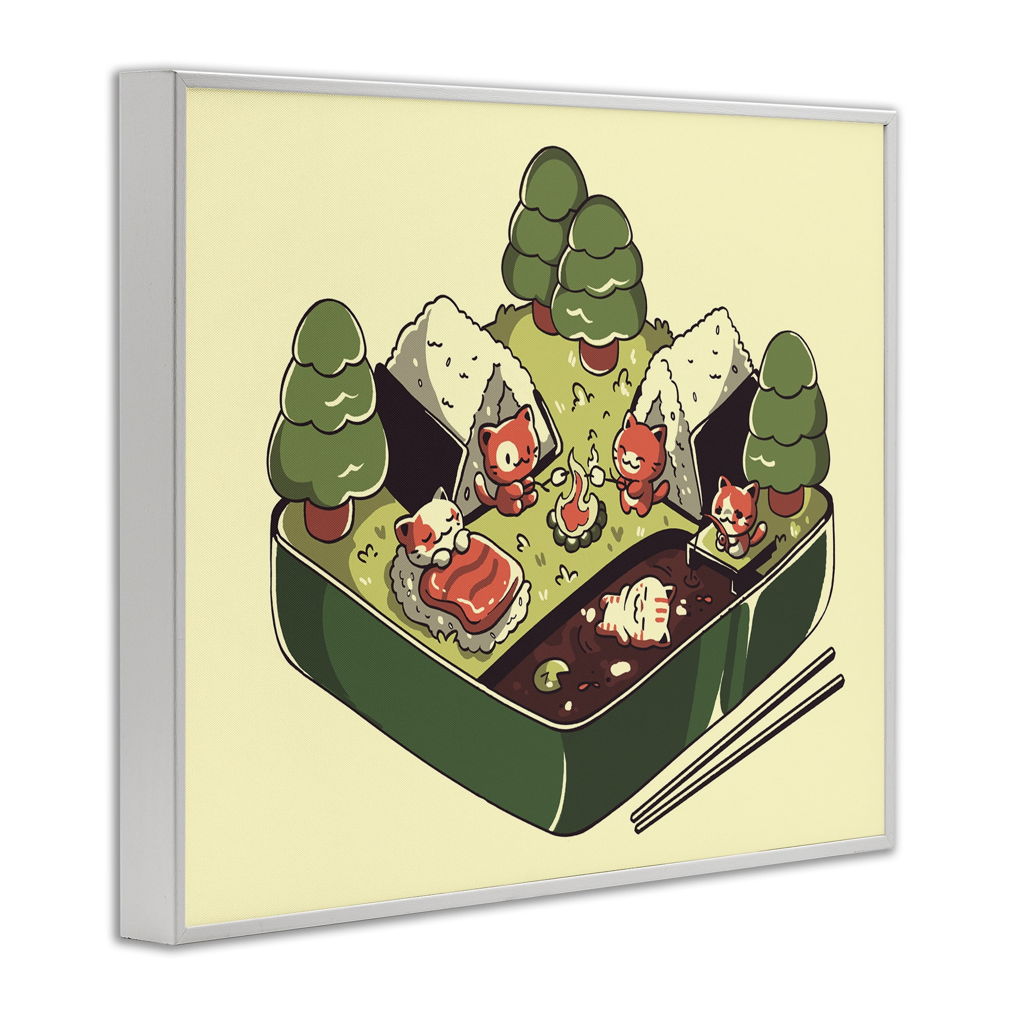 Stupell Industries Kawaii Sushi Camp Bento White Framed Giclee Art, design by Tobe Fonseca