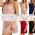 thumbnail image 3 of ZyeKqe Womens Nightgown Ruffle Lace Trim Square Neck Spaghetti Strap Lightweight Casual Comfy Loungewear Sleeve Shirts Mini Dress, 3 of 5