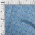 thumbnail image 1 of oneOone Polyester Lycra Medium Blue Fabric Leaves & Flower Floral Sewing Craft Projects Fabric Prints By Yard 56 Inch Wide, 1 of 4