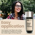 thumbnail image 3 of Hair Illusion Black Real Hair Fibers for Thinning Hair and Bald Spot Cover up for Women & Men - 38 Gram, 3 of 5