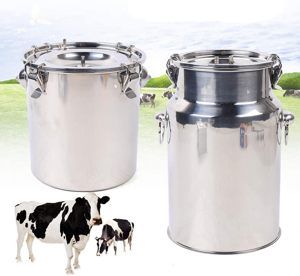 5L Stainless Steel Dual Head Milking Machine Vacuum Impulse Pump Cow Goat Milker 