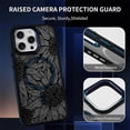 thumbnail image 6 of Case for iPhone 15 Pro Design On Matte Black Base, Compatible with MagSafe, Slim Protective Soft TPU Bumper, Magnetic Case for Women Girls Case for iPhone 15 Pro-Black Sunflower Floral Blue, 6 of 7