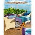 thumbnail image 5 of Boanket Outdoor Tablecloth with Umbrella Hole for Patio/Picnic/Party/Camping, Purple Turquoise Oil Painting Waterproof Table Cloth Rectangle Table Cover Washable, Abstract Modern Geometric (60"x 84"), 5 of 7