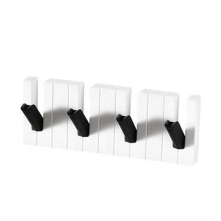 

Creative Four Panel Piano Hook Entryway Keyhole Coat Hat Bag Umbrella Hanger Bathroom Kitchen Storage Rack
