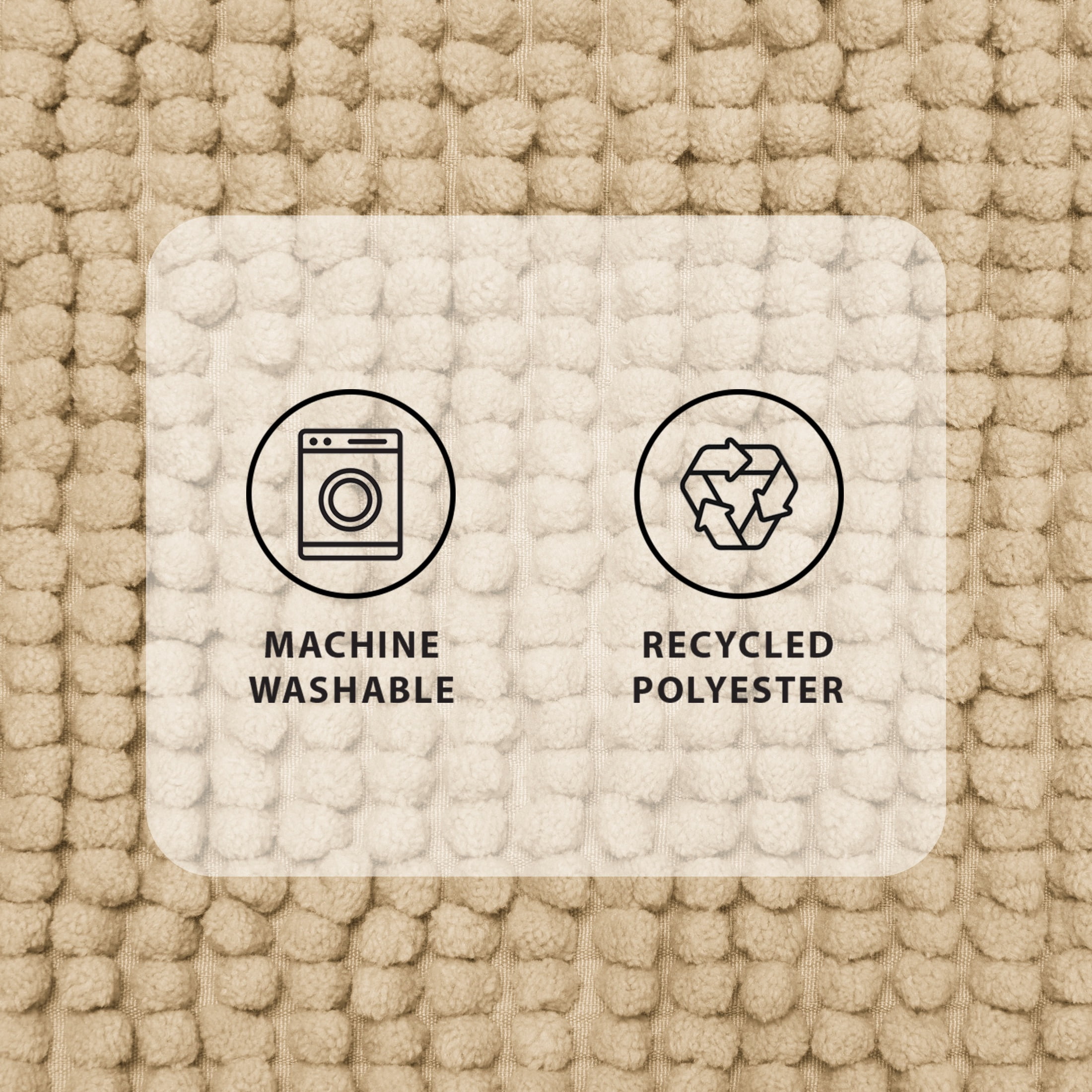 Mainstays Basic Polyester Chenille Noodle Bath Rug, Vallejo Tan, 17"x24", One Piece