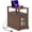 Brown 465, variant on Narrow End Table with Charging Station, Small Side Table with USB Ports and Outlets, Hidden Storage and Open Shelf for Living Room, Brown MDF