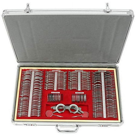 Image of Oukaning Optical Trial Lens Kit 266 Pieces Of Metal Frame In An Aluminum Case + Free Trial Lens Frame Optical Lens And Trial Case Frame Set