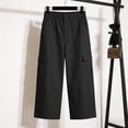 thumbnail image 5 of Tdoqot Womens Capris with Pockets- Stretch Elastic Waist Casual Baggy Summer Cargo Pants Black Size S-2XL, 5 of 7