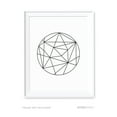 thumbnail image 1 of Circle Geometric Shapes Origami Wall Art Black White Minimalist Print, 1 of 2