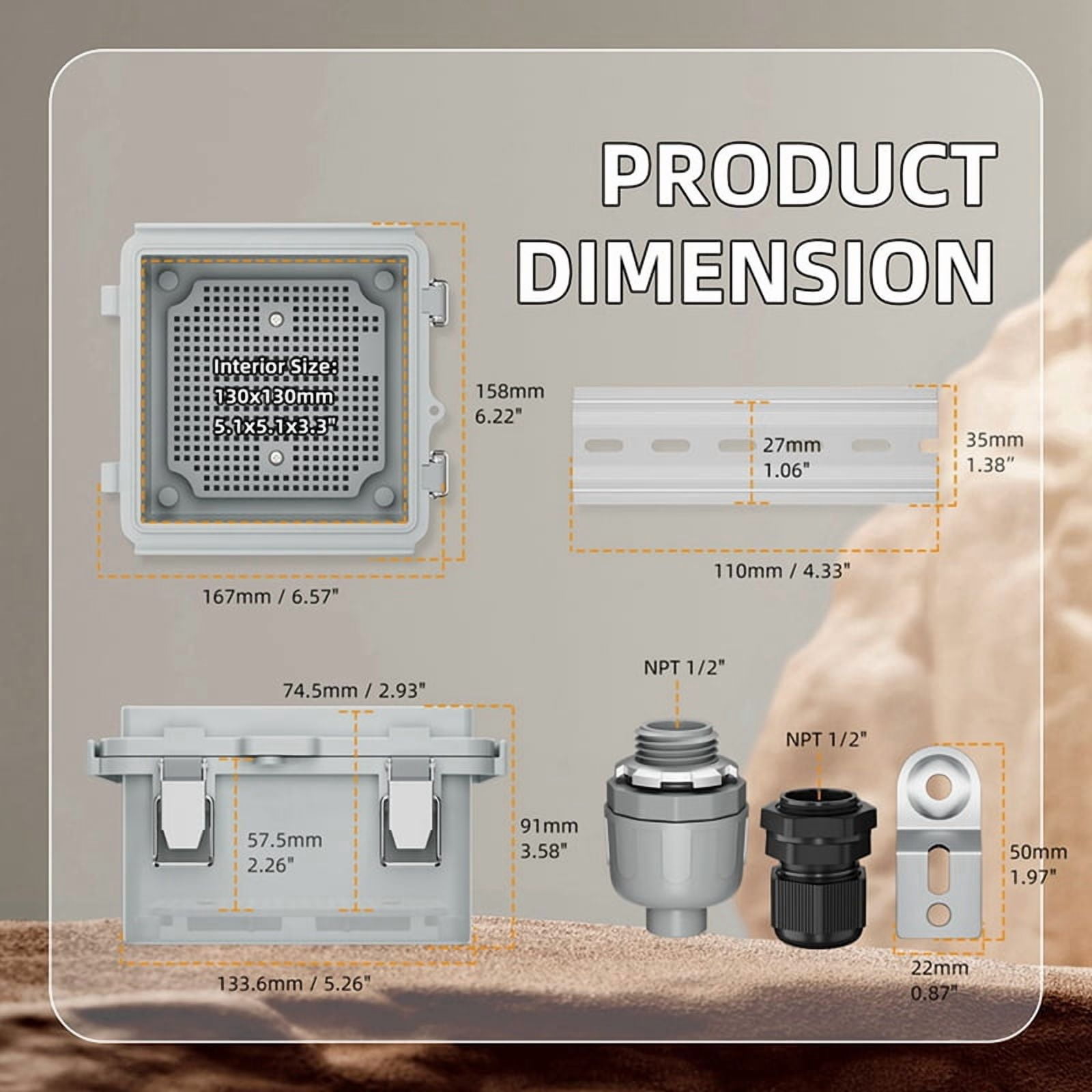 2X Outdoor Electrical Box IP67 Outdoor Waterproof Distribution Box Outdoor Hinge Power Box Waterproof Junction Box
