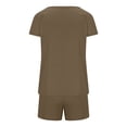 thumbnail image 6 of XuJwPNcy Lounge Sets for Women Scoop Neck Short Sleeve Tops with Drawstring Shorts Two Piece Pajama Sets, 6 of 7