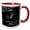 Red/White, variant on 3drose, Image of Scrolly Victorian Style Letter M, 11oz Two-tone Red Mug