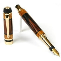 Lanier Pens - Elite Fountain Pen - 24kt Gold - Cocobolo with Yellow Box Elder Inlays