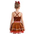 thumbnail image 2 of YiZYiF Kids Girls Christmas Gingerbread Dress Ballet Dance Tutu Dress Holiday Cookie Roleplay Party Dress Up Brown 10, 2 of 7