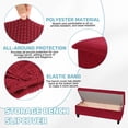 thumbnail image 3 of Funda de banco elástica rectangular con bandas elásticas, tamaño grande, rojo vino, 3 of 6