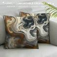 thumbnail image 3 of Jiayy  Marble Print Throw Pillow Cushion Cover, Retro Style Paintbrush Colors in Marbling Texture Watercolor Art, Decorative Square Accent Pillow Case, Sand Brown and Pale Grey, 3 of 5