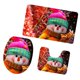 thumbnail image 5 of 3 Unids Navidad Franela Suave Baño Alfombra Juego De Alfombras Del Inodoro Cubierta De Alfombra De Baño Soledad Funda de baño de Navidad, 5 of 6