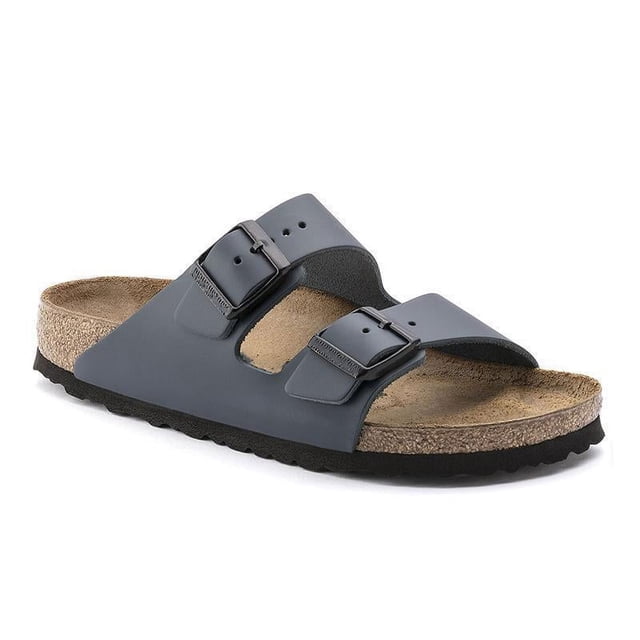 Cork Bottom Sandals Genuine Leather Double Breasted Flip Flops Retro For Men And Women-week