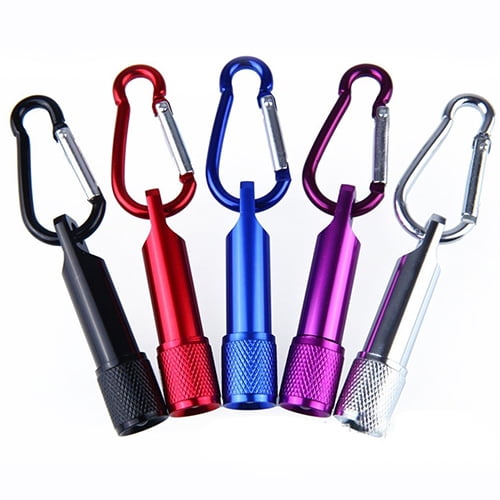 7 Colours Christmas Gift Mini LED Flashlight Carabiner Keyring Key Chain Torch 