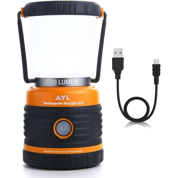 Linterna de camping AYL LED recargable, 1800 lm, 4400 mAh, batería externa