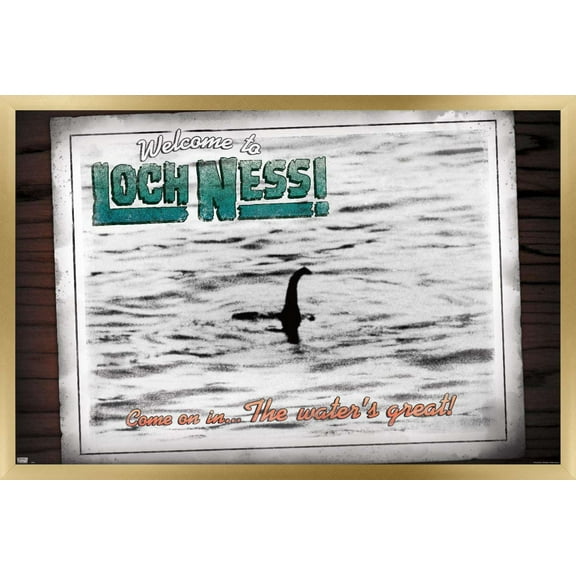 Loch Ness Monster Wall Poster, 14.725" x 22.375", Framed