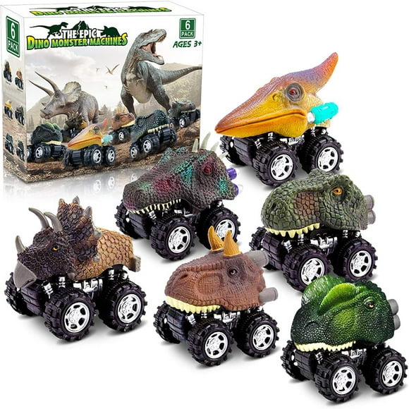 Dinosaur Toys for 3 Year Old Boys   Pull Back Dinosaur Toys for 5 Year Old Boy 6 Pack Set Car Toys for 4 Year Old Boys Christmas Birthday Gifts for Kids 2 3 4 5 6 Year Old Boys Girls