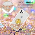 thumbnail image 3 of Funda para iPhone 11 PRO con Brillo Líquido Flotante, Purpurina, Parachoques y Anillo Giratorio Soporte, 3 of 5