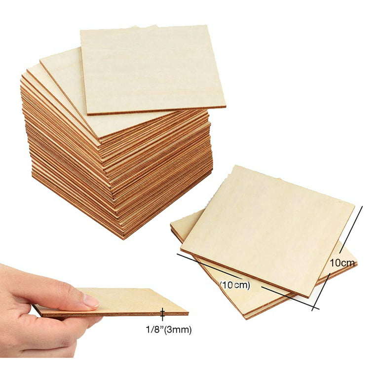 60 Pack Unfinished Wood Cutouts for Crafts, Rectangle Wooden Slices for DIY  Projects (2 x 3 In)